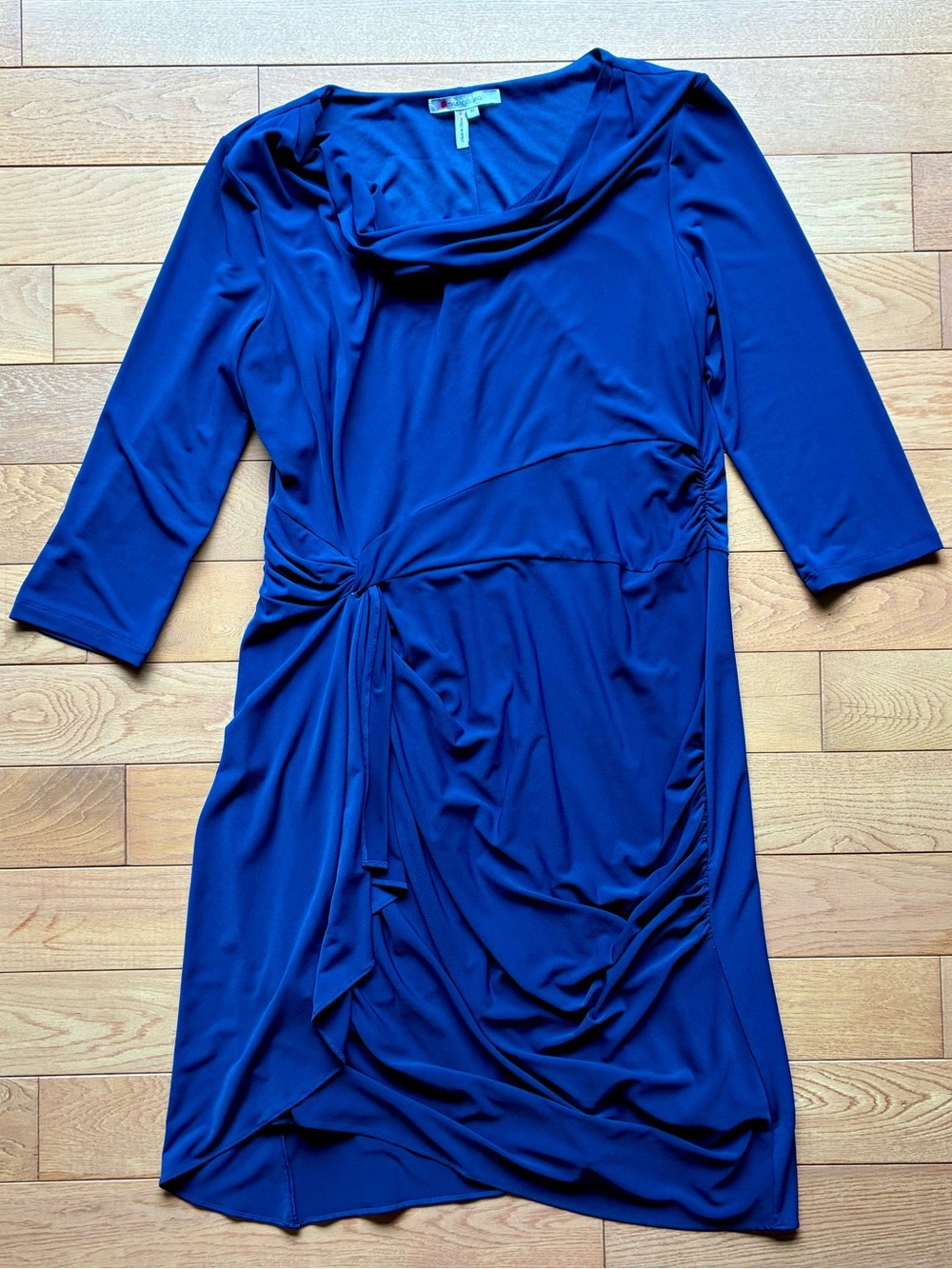 Max and Cleo Draped Knot-Detail Mini Dress